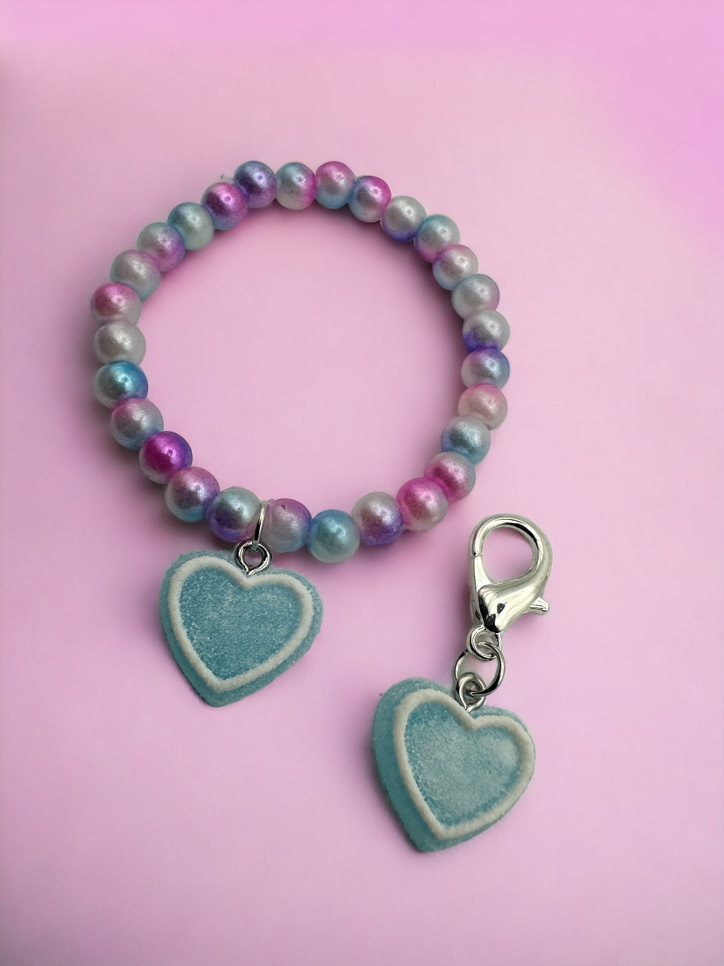 Colorful Blue Heart Kids Bracelet