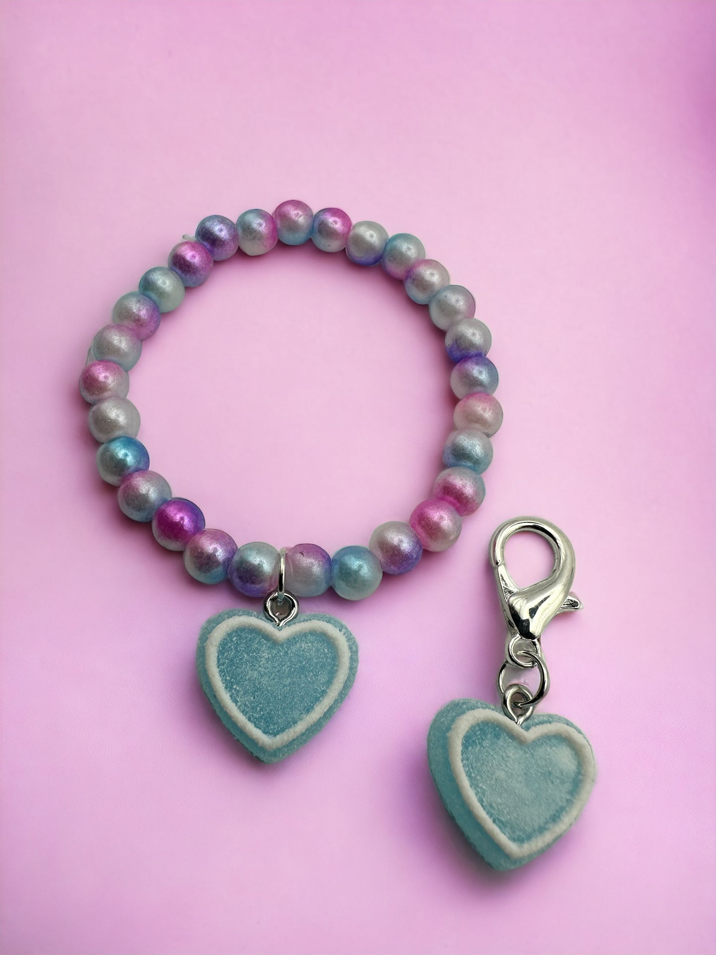 Colorful Blue Heart Kids Bracelet