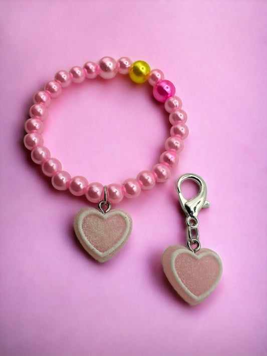 Colorful Pink Heart Kids Bracelet