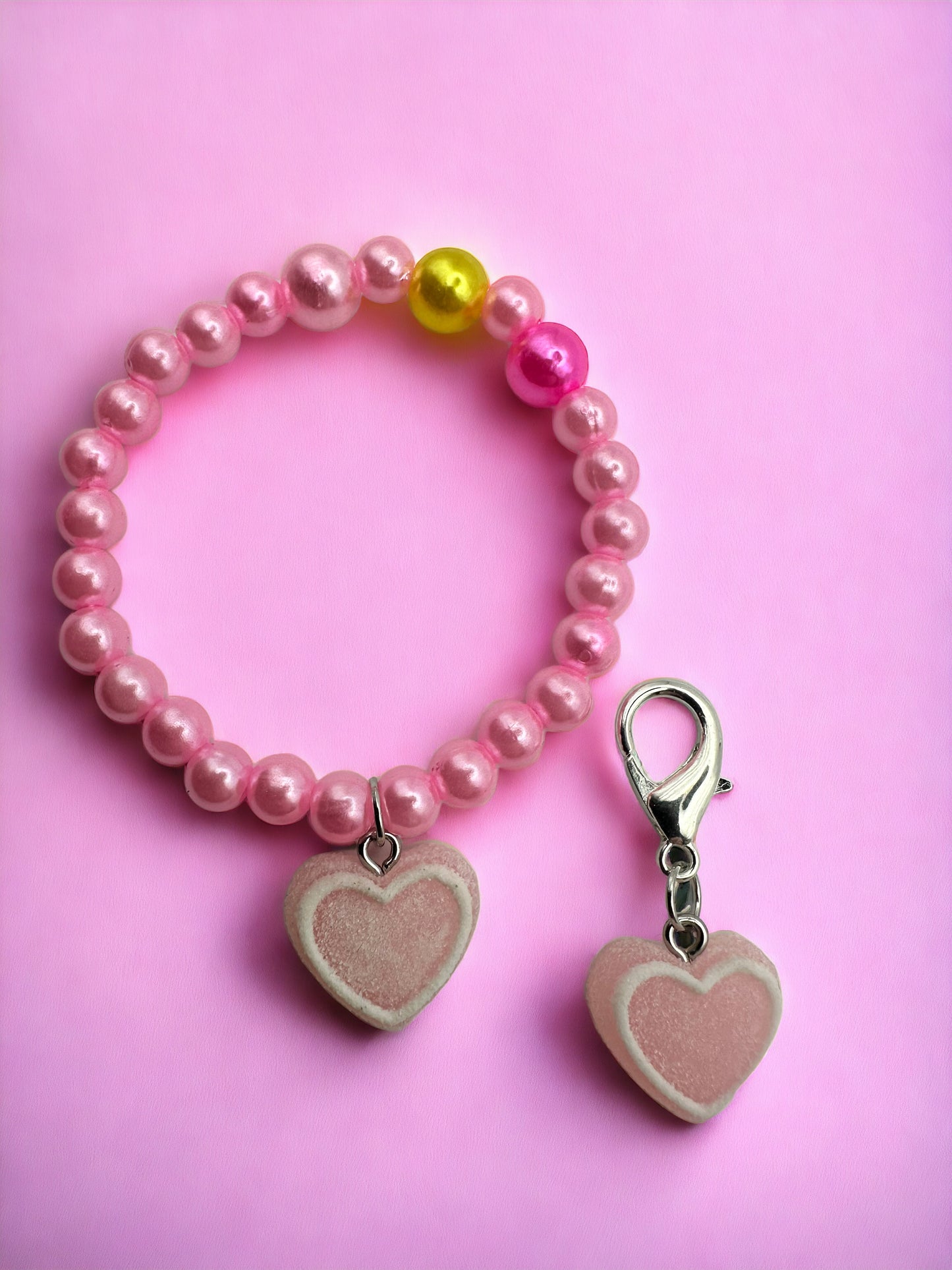 Colorful Pink Heart Kids Bracelet