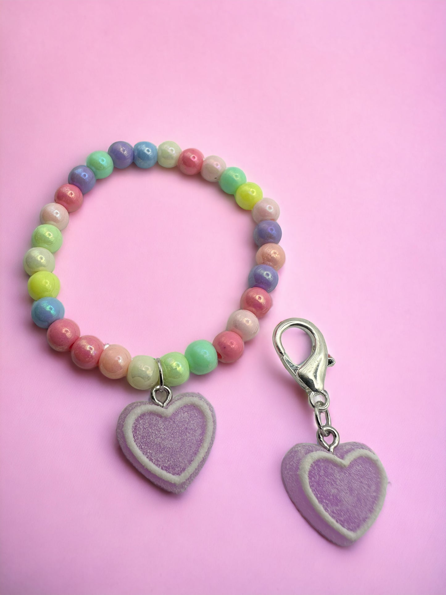 Colorful Purple Heart Kids Bracelet