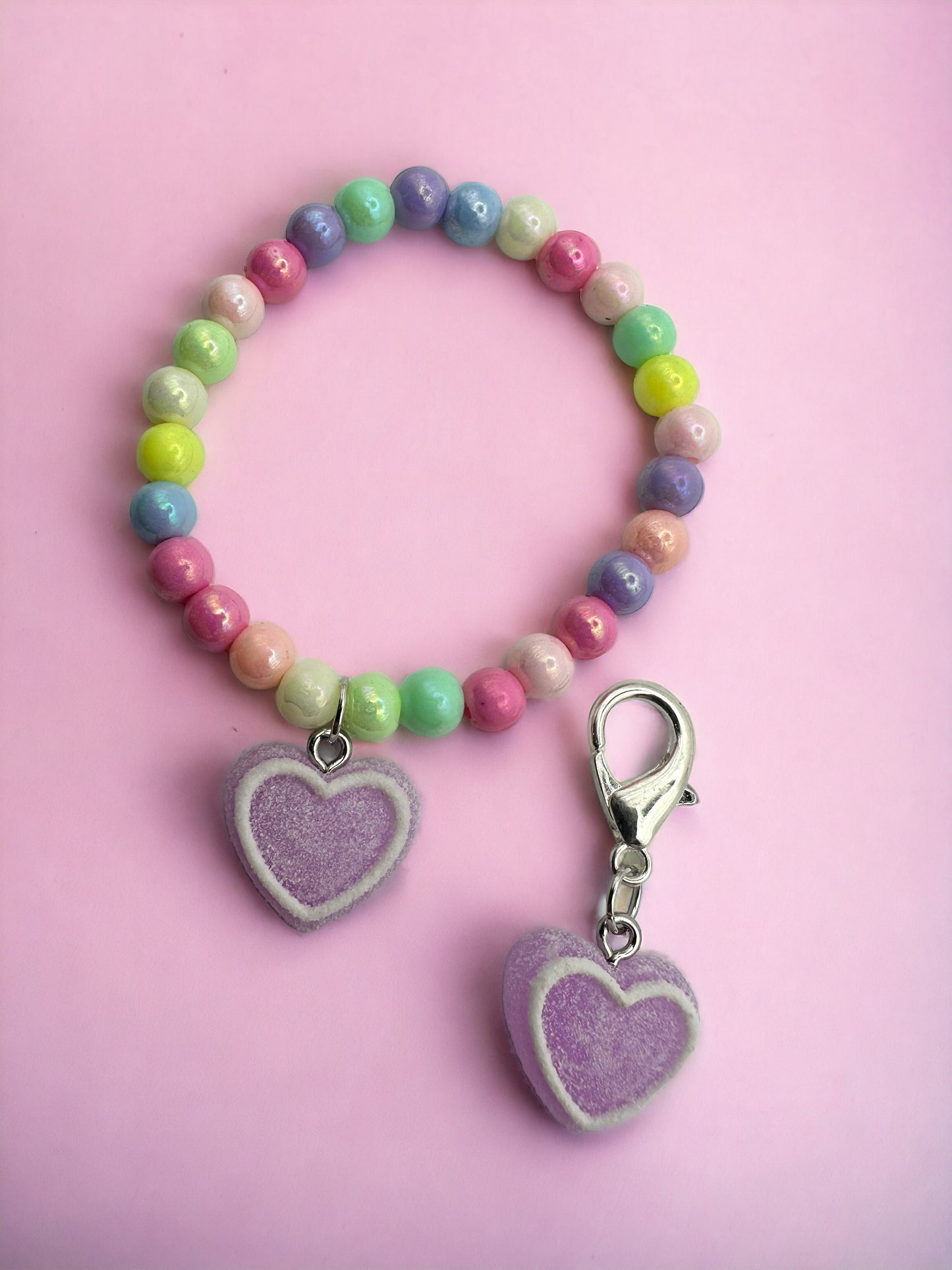 Colorful Purple Heart Kids Bracelet