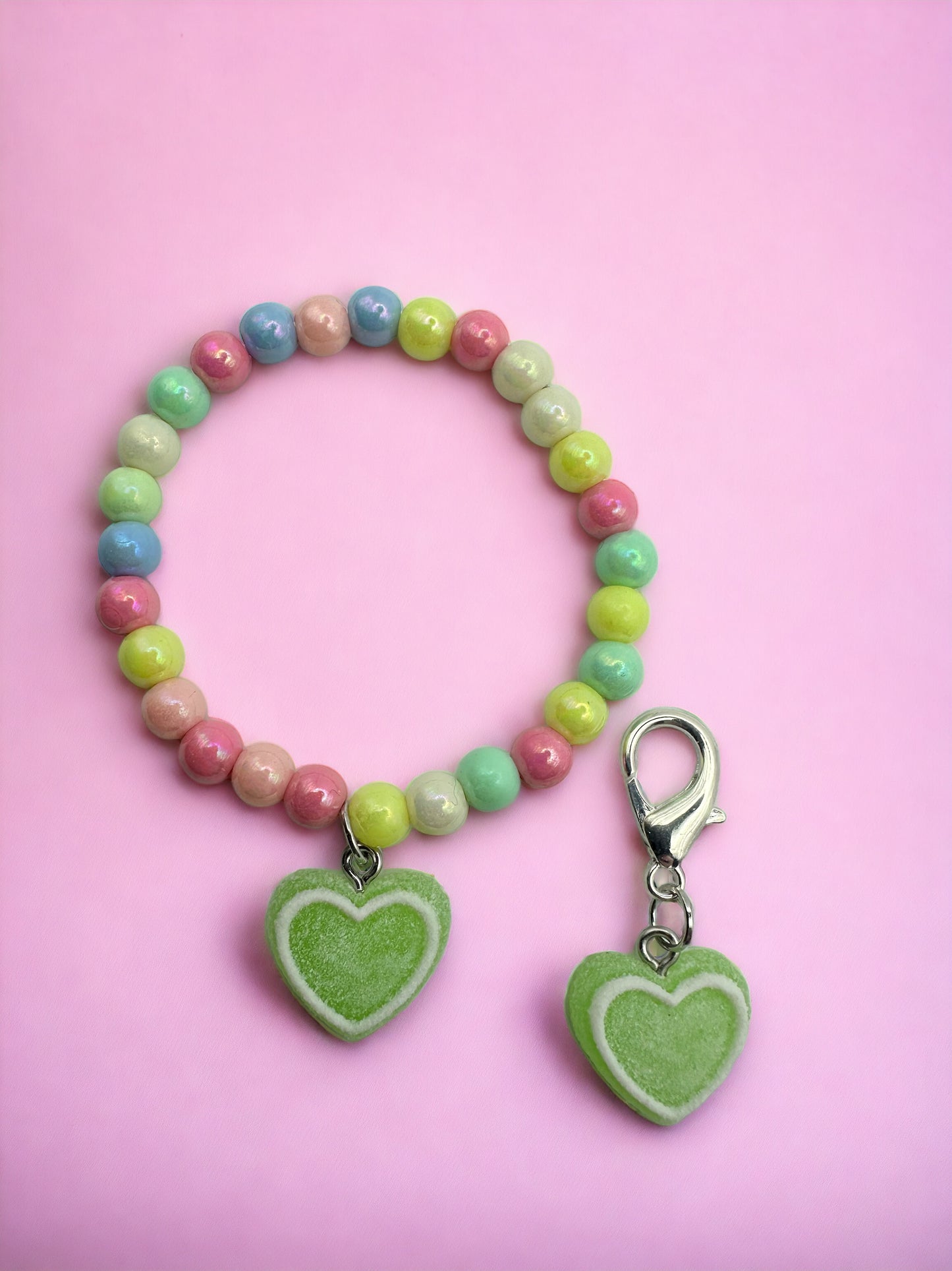 Colorful Green Heart Kids Bracelet