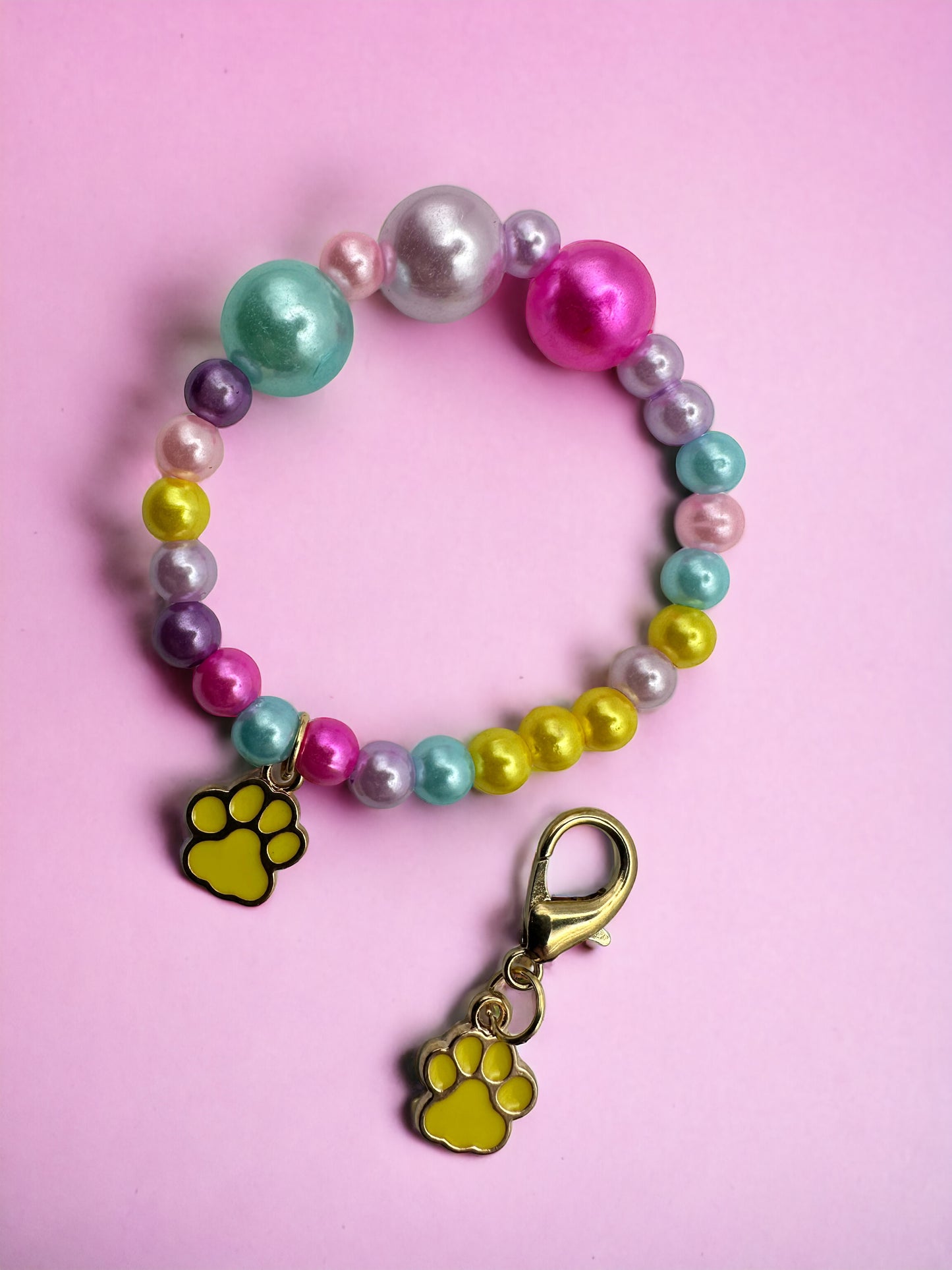 Colorful Yellow Paw Kids Bracelet