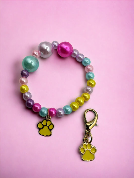 Colorful Yellow Paw Kids Bracelet