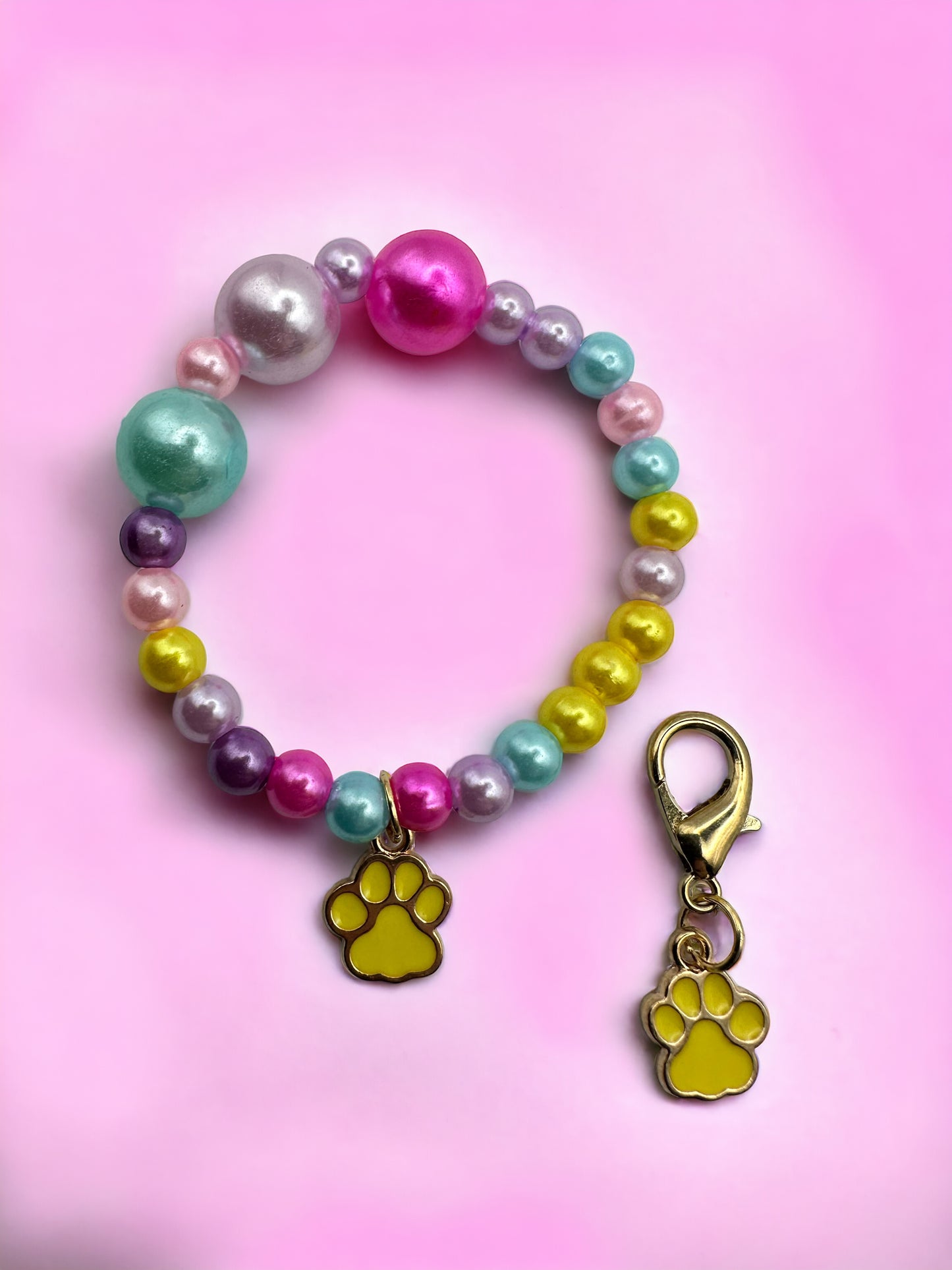 Colorful Yellow Paw Kids Bracelet