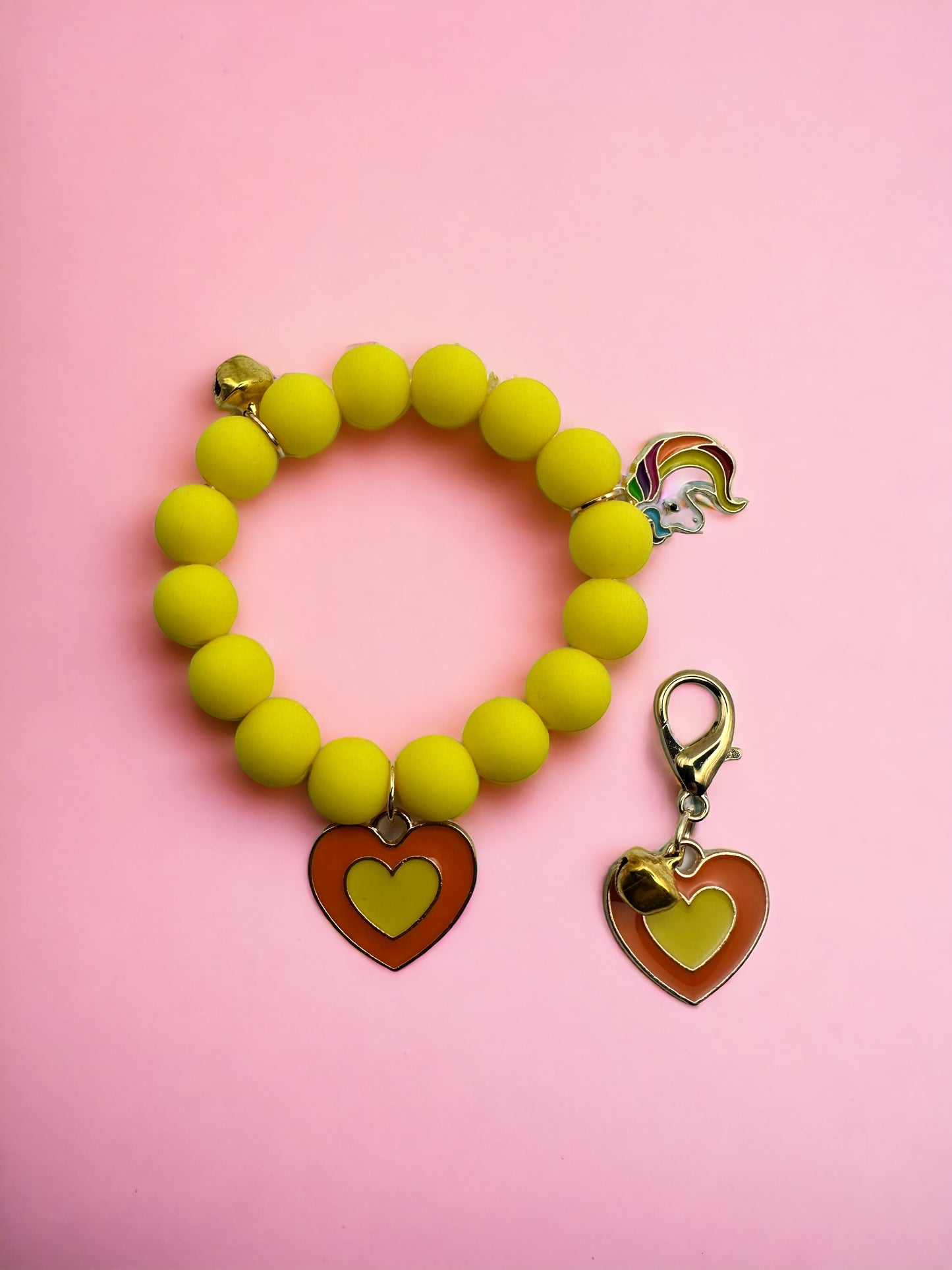 Yellow Unicorn Tinkler Heart Kids Bracelet