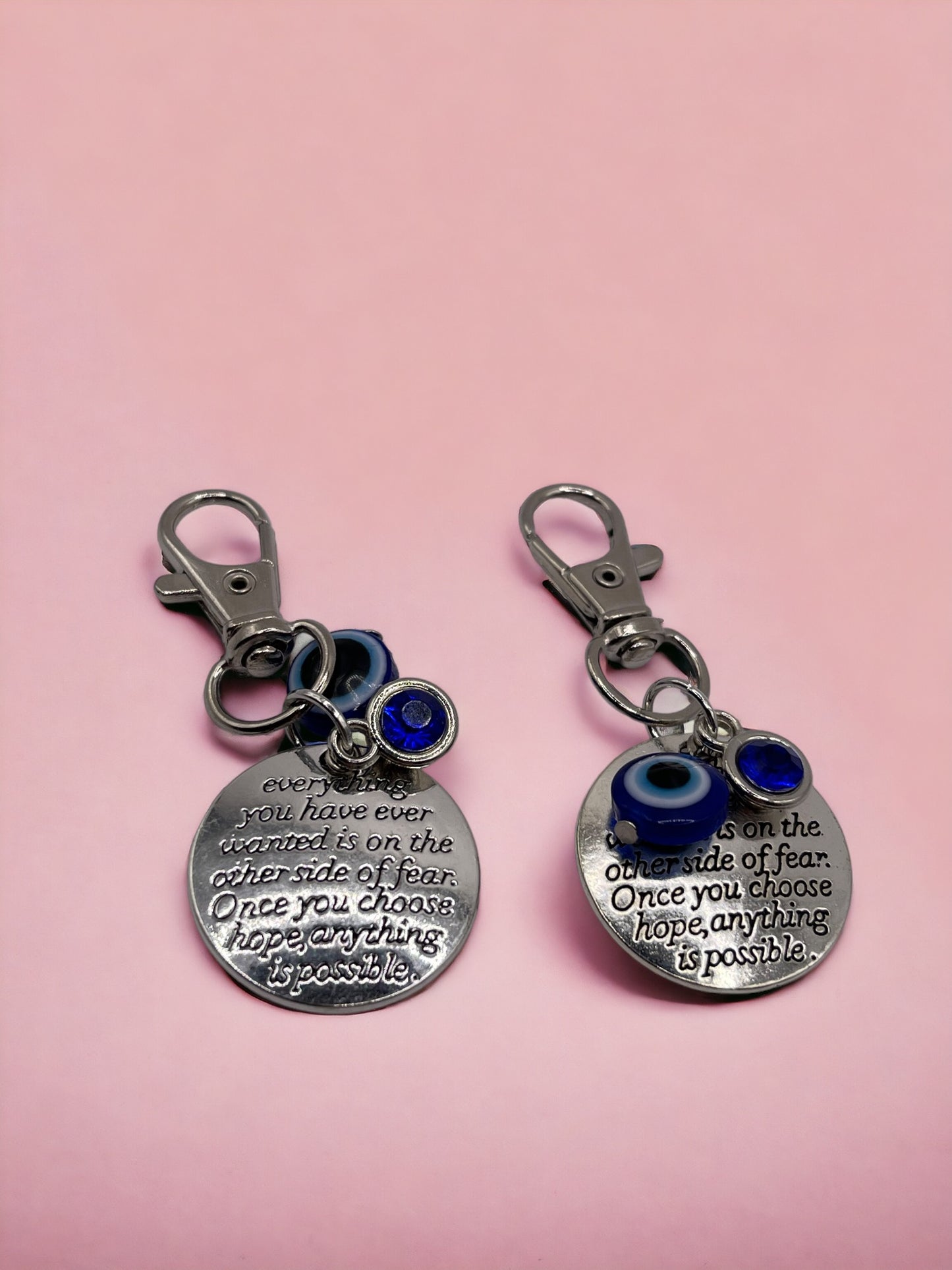 Keychain Choose Hope with Nazar and Blue Diamond